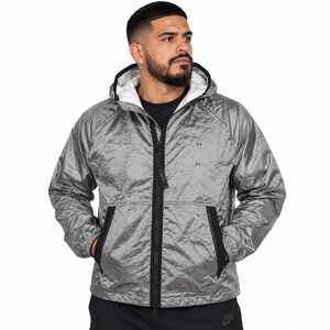 Nike Tech Pack Woven Hooded Jacket Mens M Metallic Silver CU3758-095 NWT $250